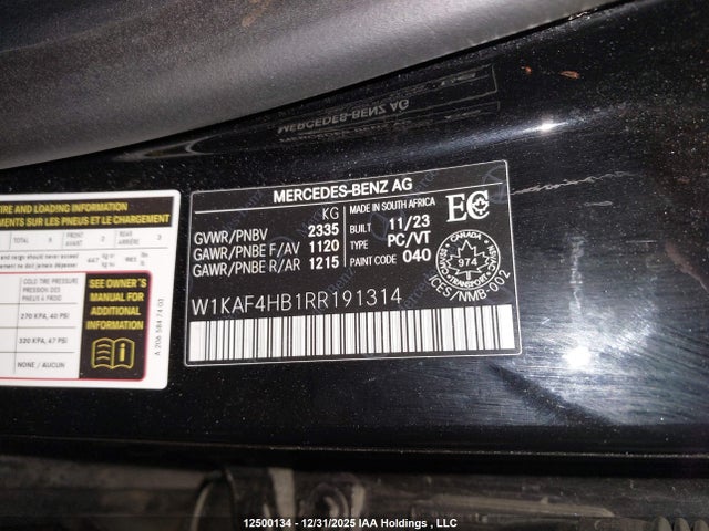 W1KAF4HB1RR191314 Mercedes-Benz C 300 4matic