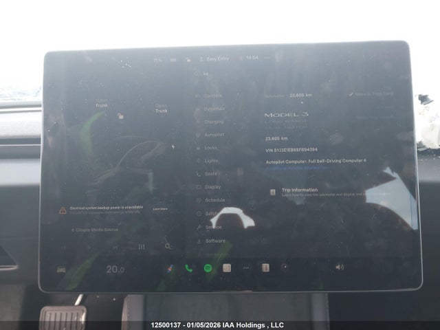 Aukcja sprzedaży 2025 Tesla Model 3 Long Range, vin: 5YJ3E1EB6SF894394, numer aukcji: 12500137