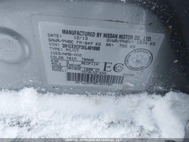 Nissan Versa 2014 3N1CE2CP3EL401090 Image 9