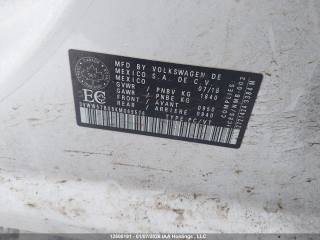 3VWW57BU9KM069576 Volkswagen Jetta Highline