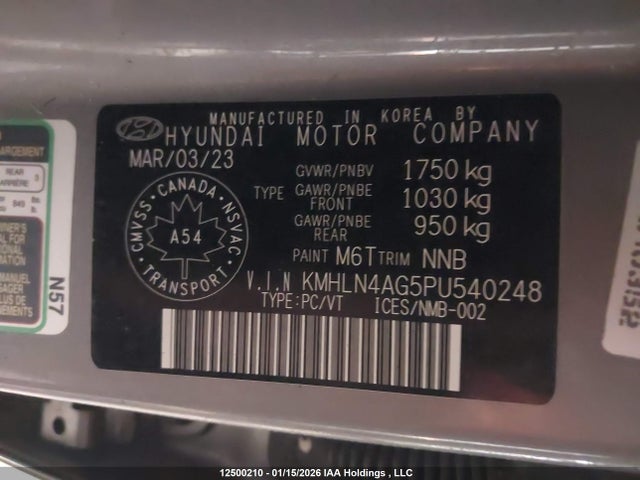 KMHLN4AG5PU540248 Hyundai Elantra Luxury Ivt