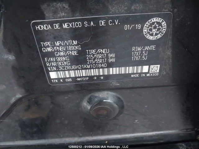3CZRU6H21KM101840 Honda HR-V