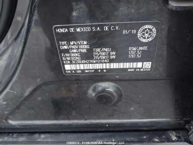 3CZRU6H21KM101840 Honda HR-V