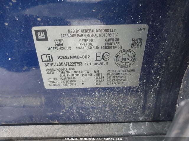 3GNCJLSB4FL225793 Chevrolet Trax