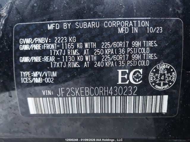 Subaru Forester 2024 JF2SKEBC0RH430232 Image 9
