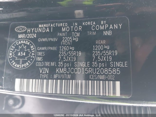 KM8JCCD15RU208585 Hyundai TUCSON HYBRID
