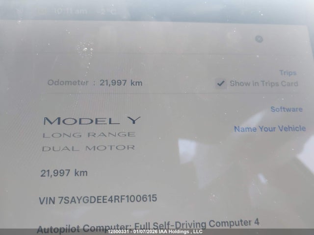 7SAYGDEE4RF100615 Tesla Model Y