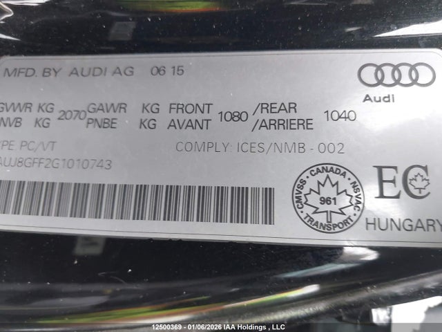 WAUJ8GFF2G1010743 Audi A3