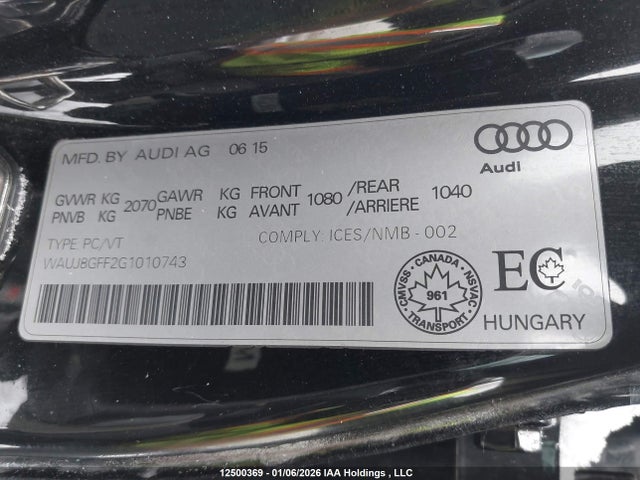 WAUJ8GFF2G1010743 Audi A3