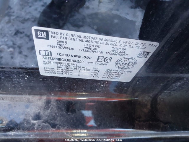 3GTU2MEC8JG106599 GMC Sierra K1500 Sle