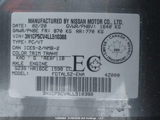 Nissan Kicks 2020 3N1CP5CV4LL510388 Image 17