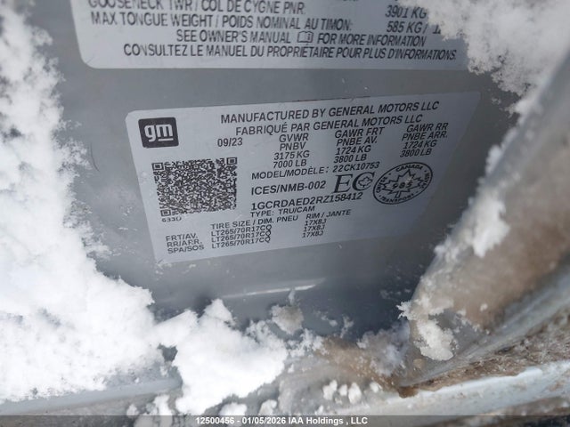 12500456 :رقم المزاد ، 1GCRDAED2RZ158412 vin ، 2024 Chevrolet Silverado 1500 Work Truck مزاد بيع