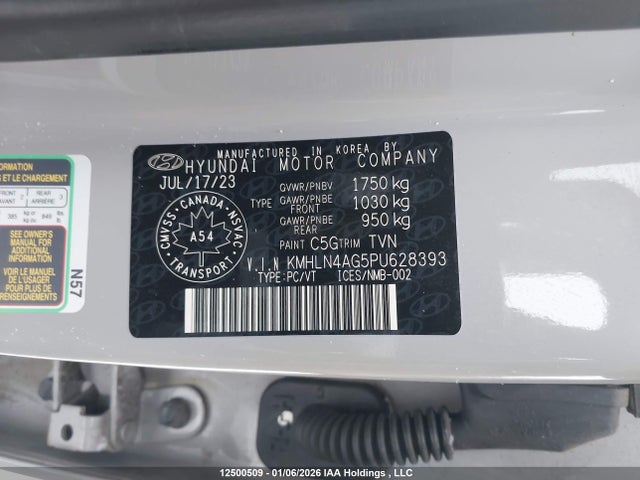 KMHLN4AG5PU628393 Hyundai Elantra