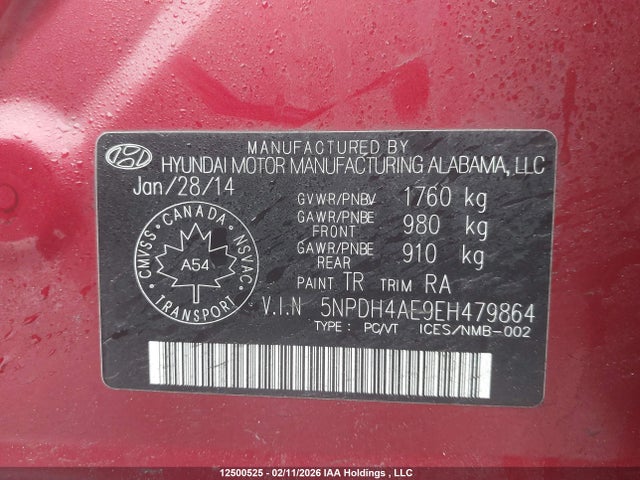 5NPDH4AE9EH479864 Hyundai ELANTRA GL