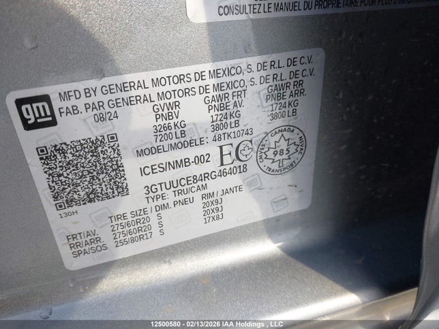 3GTUUCE84RG464018 GMC Sierra K1500 Elevation