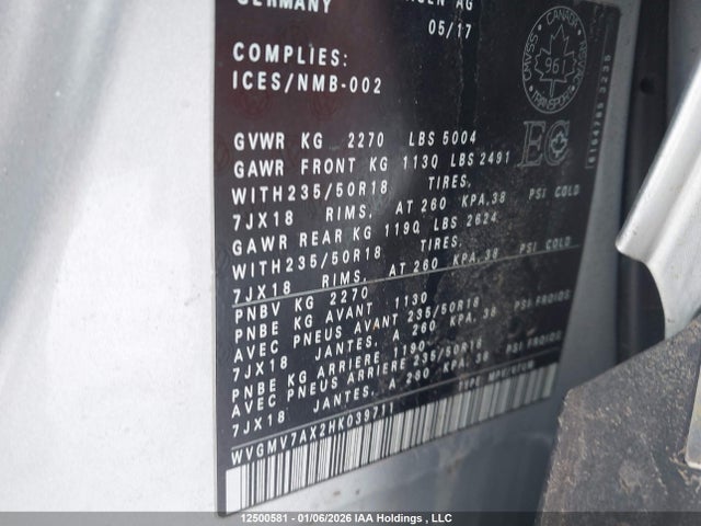 WVGMV7AX2HK039711 Volkswagen Tiguan