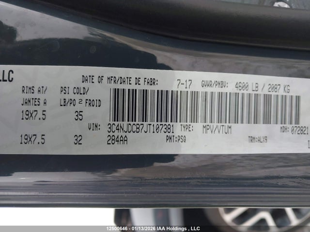 3C4NJDCB7JT107381 Jeep Compass Limited