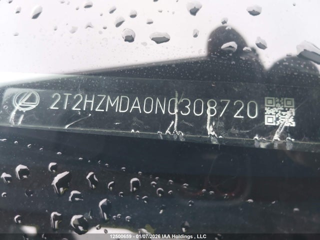 12500659 :رقم المزاد ، 2T2HZMDA0NC308720 vin ، 2022 Lexus Rx 350 مزاد بيع
