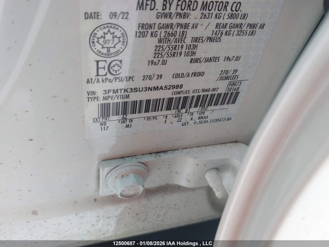 3FMTK3SU3NMA52988 Ford Mustang Mach-e Premium