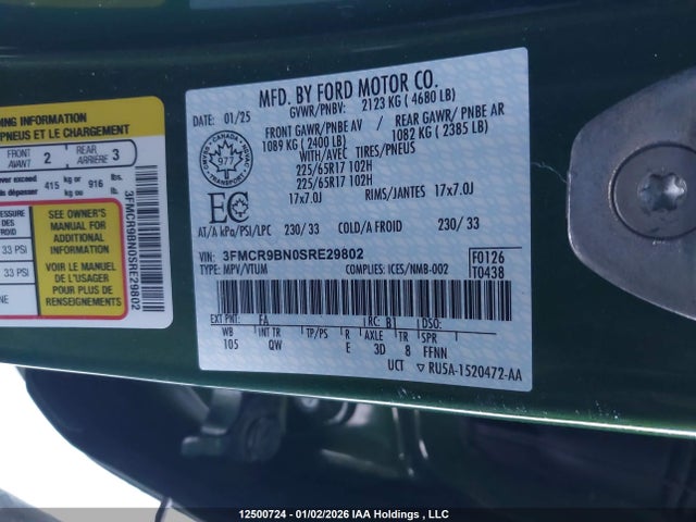 3FMCR9BN0SRE29802 Ford Bronco Sport Big Bend
