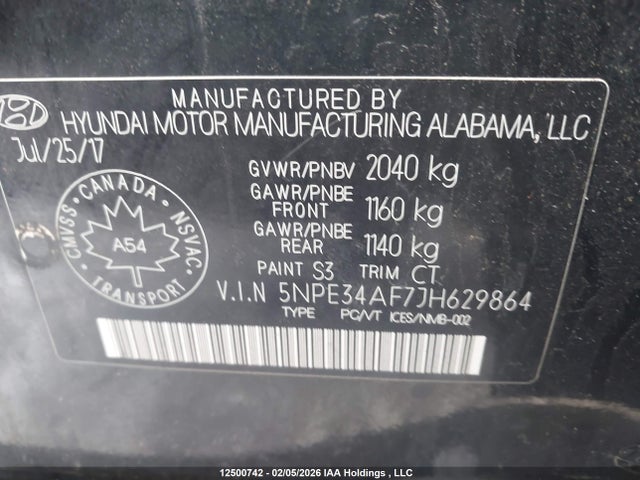 5NPE34AF7JH629864 Hyundai Sonata 2.4 Sport