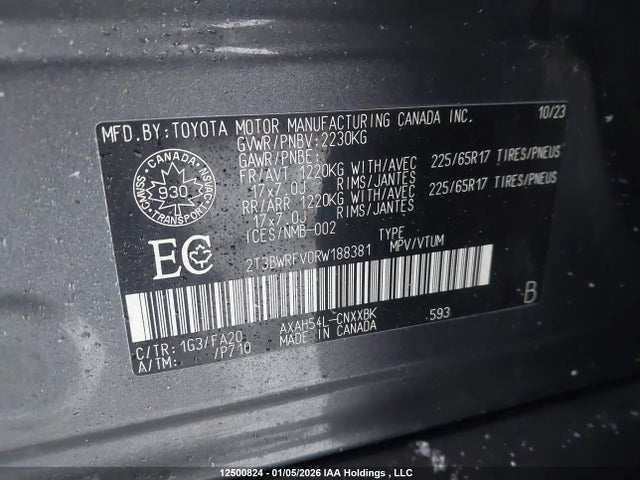 2T3BWRFV0RW188381 Toyota RAV4 LE