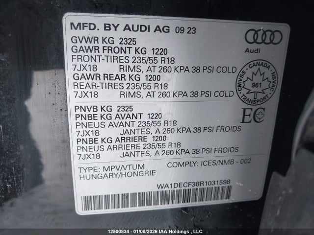 WA1DECF38R1031598 Audi Q3