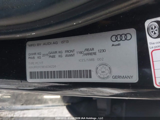 Audi A6 PREMIUM 2014 WAUFFCFC9EN036224 Image 9