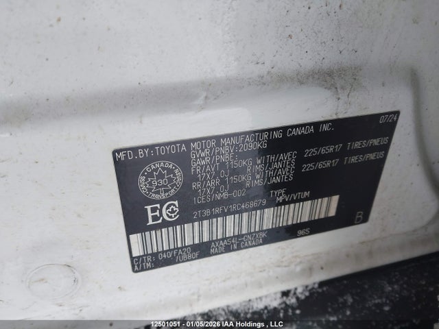 2T3B1RFV1RC468679 Toyota RAV4 LE