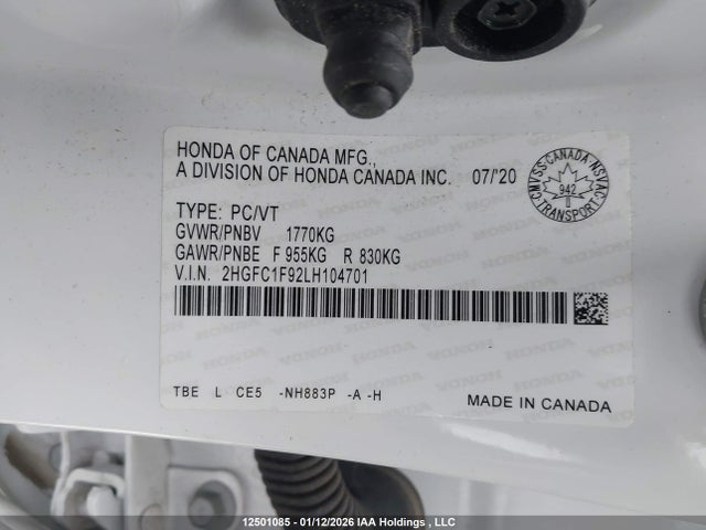 2HGFC1F92LH104701 Honda Civic Touring