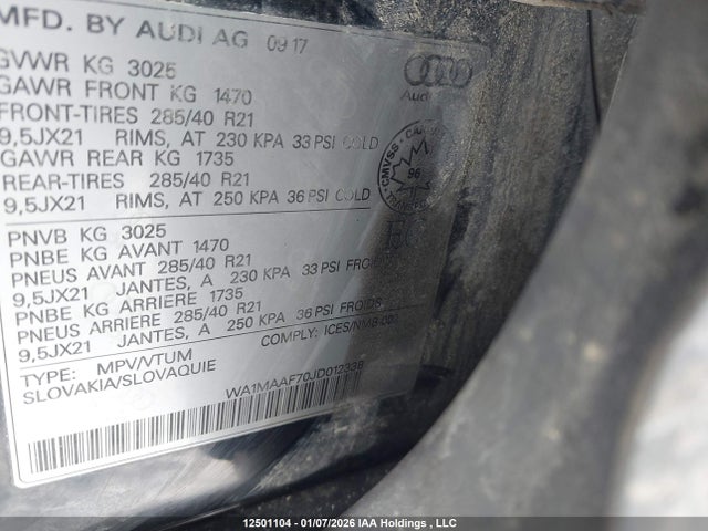 WA1MAAF70JD012338 Audi Q7