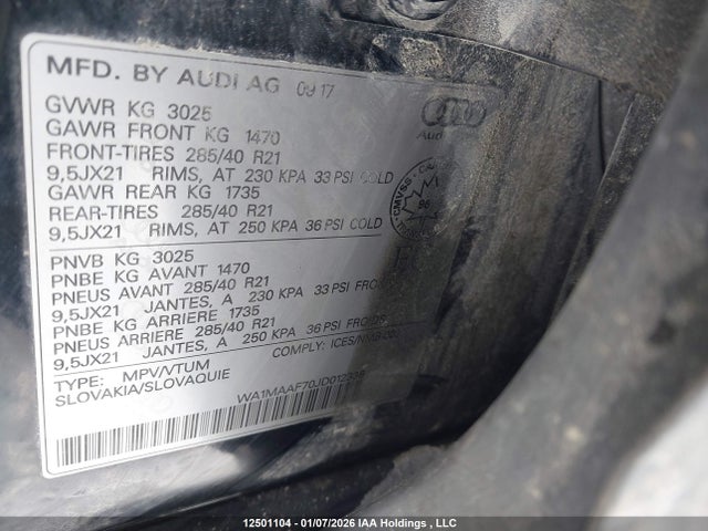 WA1MAAF70JD012338 Audi Q7