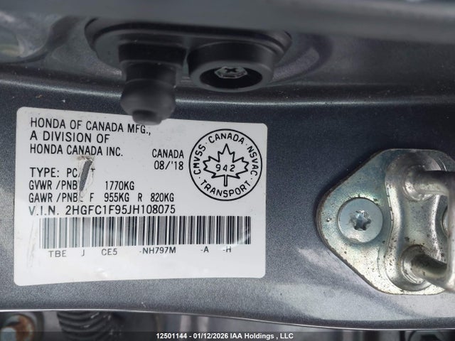 2HGFC1F95JH108075 Honda Civic Touring