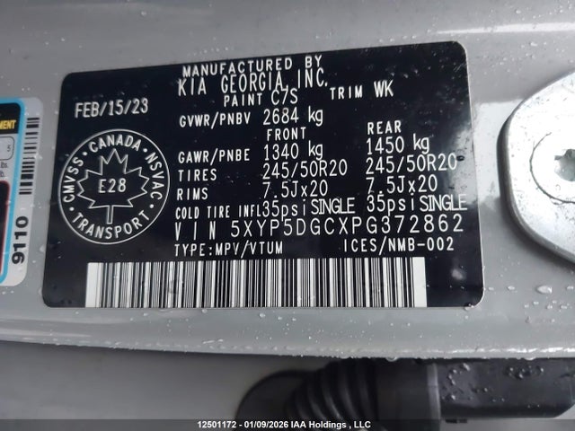 5XYP5DGCXPG372862 KIA Telluride Sx/sx X-line/sx X-pro/sx Prestige/sx Prest X-ln/sx Prest X-pro