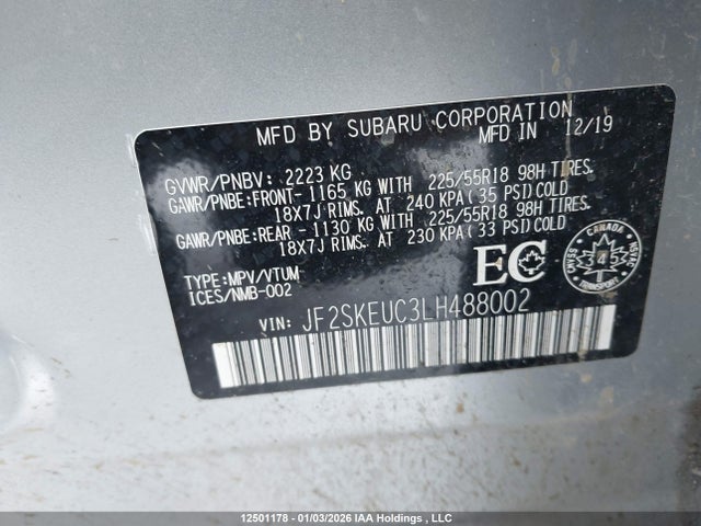 Subaru Forester Limited 2020 JF2SKEUC3LH488002 Image 9