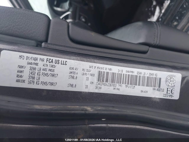1C4RJFAGXJC367653 Jeep Grand Cherokee Laredo