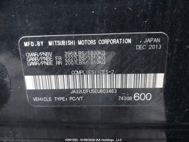 JA32U2FU5EU603463 Mitsubishi Lancer Es/es Sport