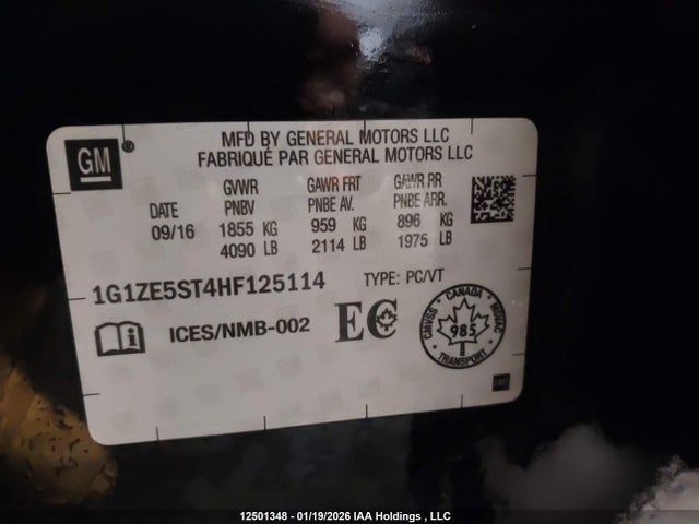 1G1ZE5ST4HF125114 Chevrolet MALIBU LT