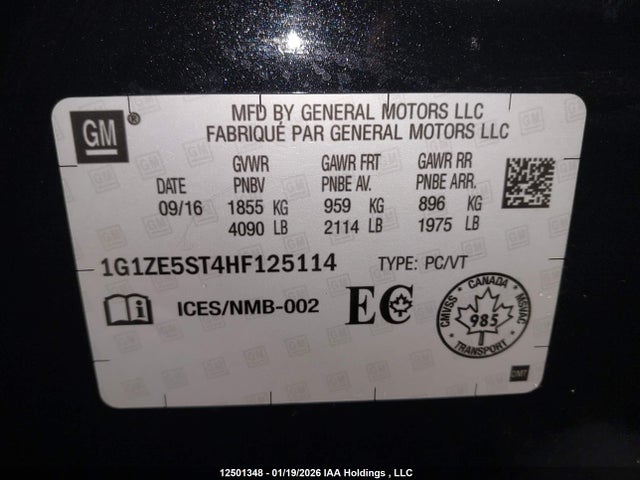 1G1ZE5ST4HF125114 Chevrolet MALIBU LT