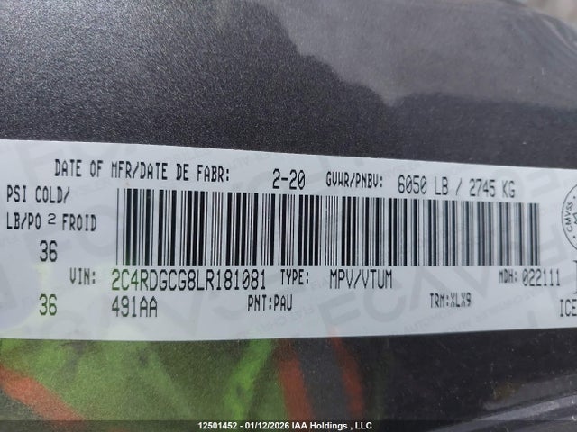 2C4RDGCG8LR181081 Dodge Grand Caravan Premium Plus