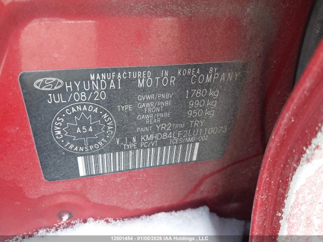 KMHD84LF2LU110073 Hyundai Elantra Luxury