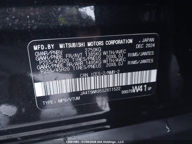 JA4T5WA95SZ611522 Mitsubishi Outlander Phev Gt/gt Noir