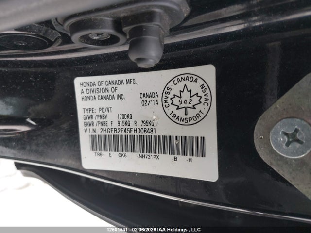 Honda Civic 2014 2HGFB2F45EH008481 Image 9