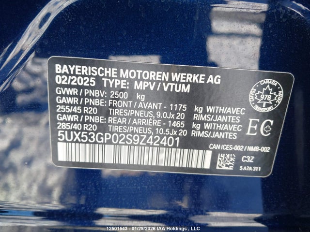 5UX53GP02S9Z42401 BMW X3 30 Xdrive