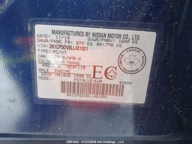 3N1CP5DV8LL481881 Nissan Kicks