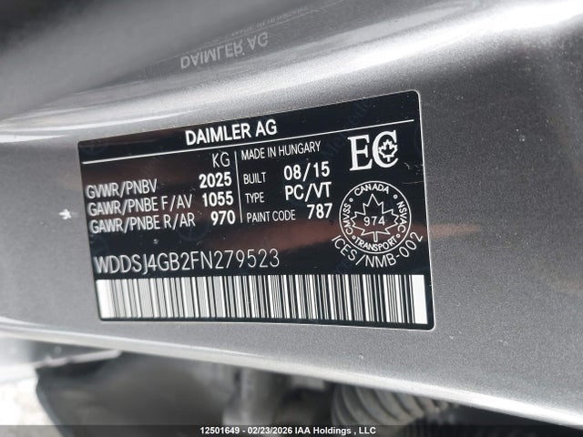 WDDSJ4GB2FN279523 Mercedes-Benz CLA 250 4MATIC
