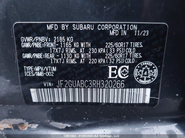 Subaru Crosstrek 2024 JF2GUABC3RH320266 Image 9