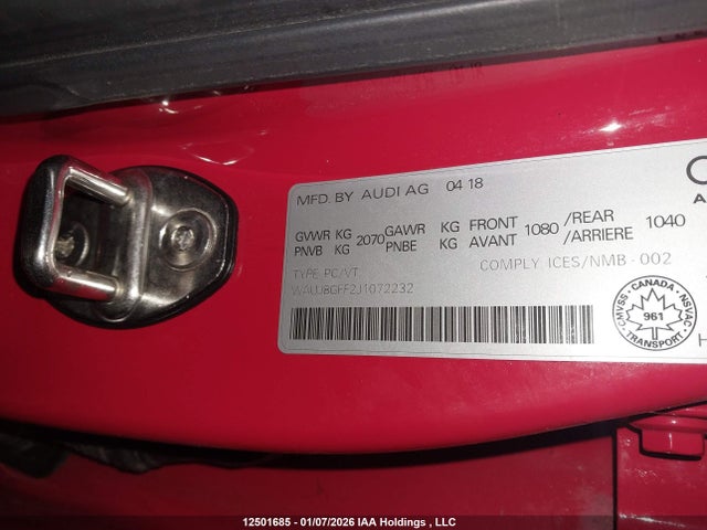 WAUJ8GFF2J1072232 Audi A3 Premium Plus
