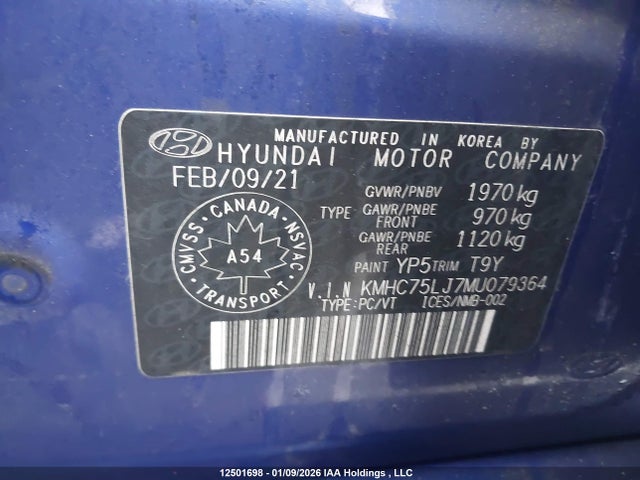 KMHC75LJ7MU079364 Hyundai Ioniq