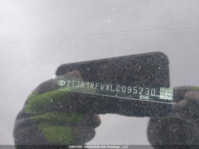 2020 Toyota Rav4 Xle მანქანა იყიდება აუქციონზე, vin: 2T3R1RFVXLC095230, აუქციონის ნომერი: 12501705
